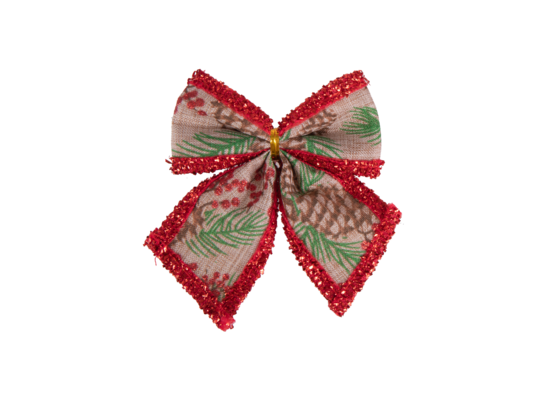 Kokarda dekoracyjna w szyszki i jarzębinę 9 x 10 cm 3 sztuki