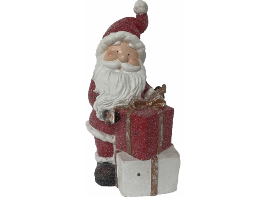 Ceramiczny Mikołaj z prezentami LED 44 cm