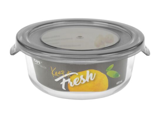 Pojemnik żaroodporny okrągły Keep it Fresh 400 ml szary