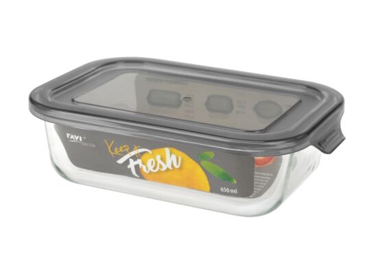 Pojemnik żaroodporny prostokątny Keep it Fresh 650 ml szary
