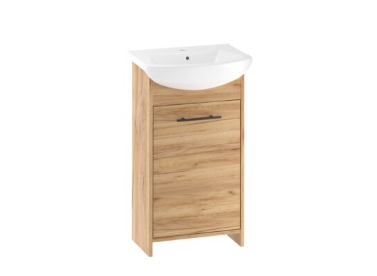 Szafka stojąca z umywalką VERO 45 cm dąb craft złoty