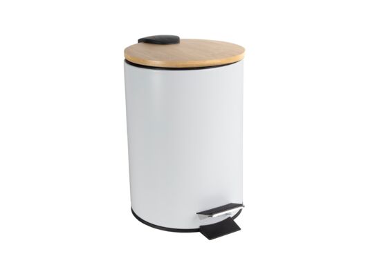 Kosz na śmieci Scandic 3 l biały z bambusową pokrywą JOTTA