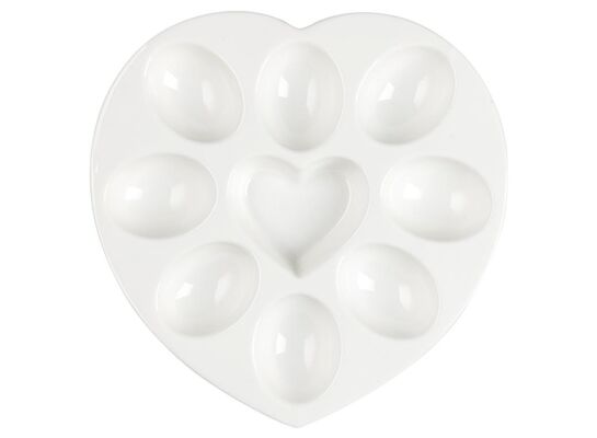 Talerz do jaj serce biały