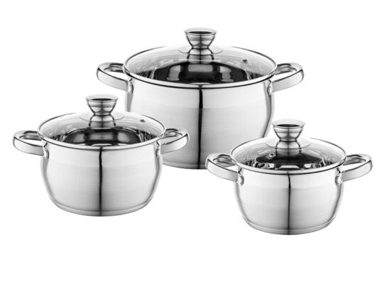 Komplet garnków nierdzewnych Oliver 6-elementowy