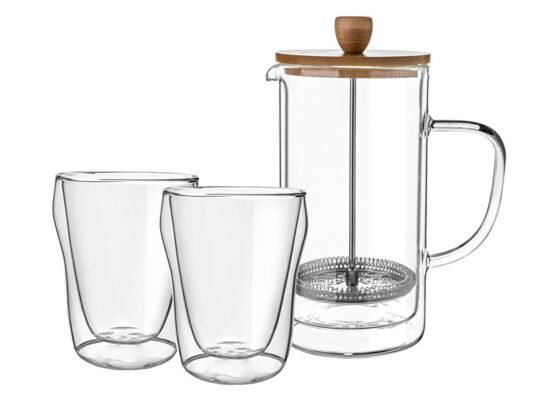 Zestaw zaparzacz + 2 szklanki Malachit 3-elementowy