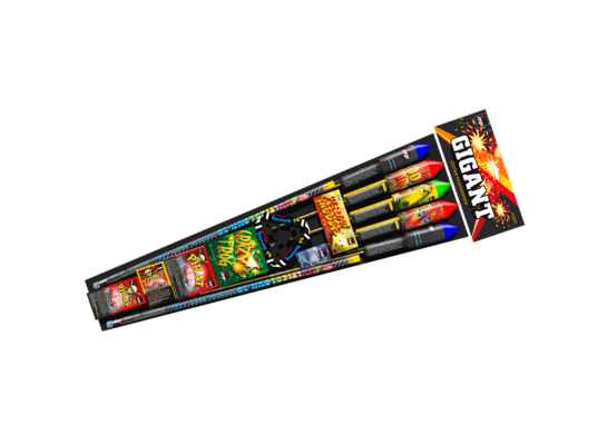 Zestaw fajerwerków GIGANT, średnica rakiety 25 mm/19 mm