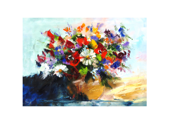 Obraz na płótnie 50 x 70 cm Kwiaty malowane 2