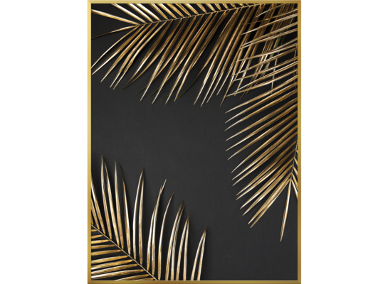 Obraz w złotej ramie 30 x 40 cm Złote liście