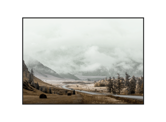 Obraz w czarnej ramie 50 x 70 cm Góry