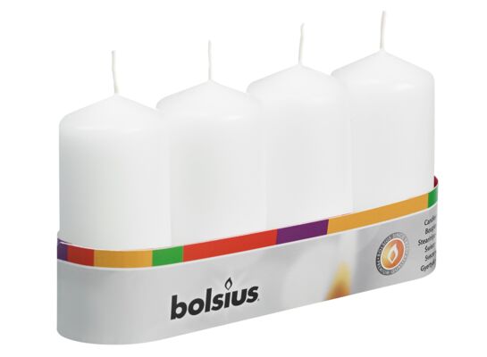 Zestaw świec pieńkowych adwentowych 4 szt. 10 x 4,8 cm biały Bolsius