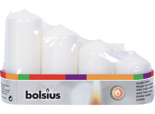 Zestaw świec adwentowych 4 szt. 12/10/8/6 x 4,8 cm biały Bolsius