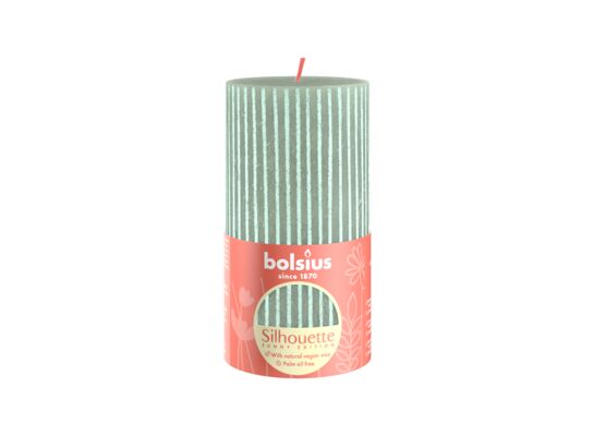 Świeca pieńkowa Rustic 6,8 x 13 cm jadeitowa zieleń Bolsius