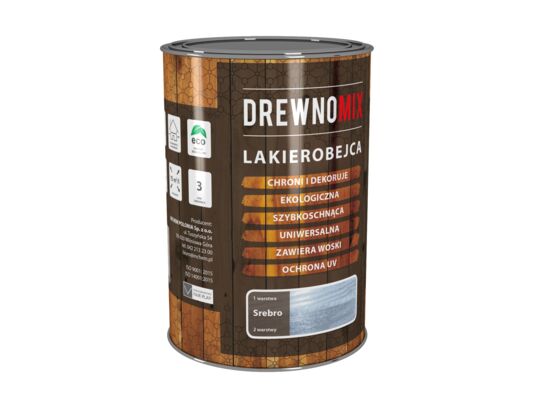 Lakierobejca DREWNOMIX 900 ml srebro
