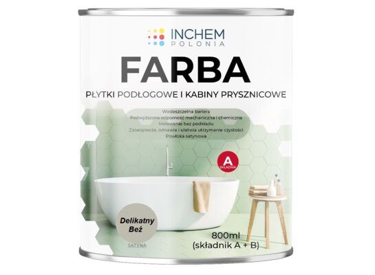 Farba płytki podłogowe i kabiny prysznicowe zestaw 800 ml Delikatny Beż