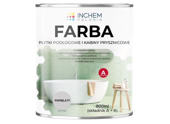 Farba płytki podłogowe i kabiny prysznicowe zestaw 800 ml Popielaty