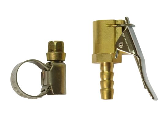 Końcówka do pompowania kół z zaciskiem