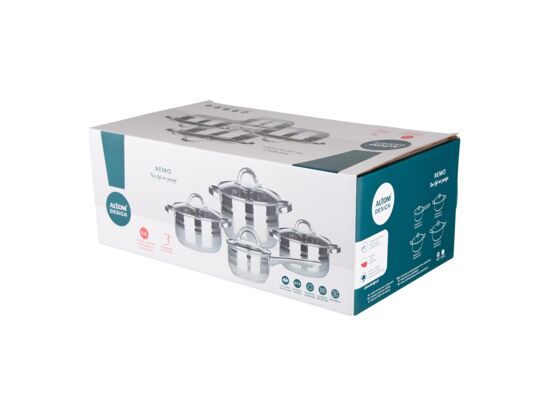 Komplet garnków nierdzewnych Remo 8 elementów ALTOM