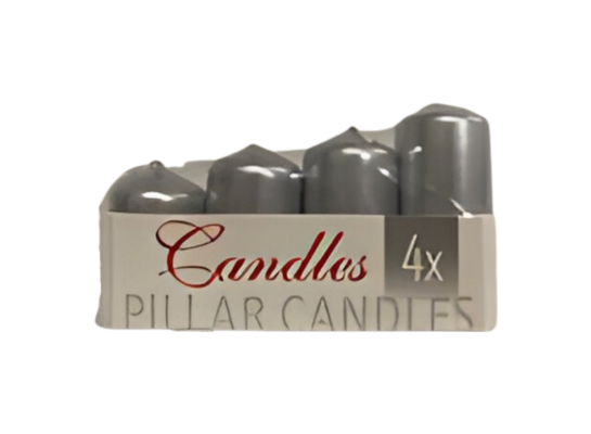 Zestaw świec adwentowych lakierowanych Ø 6 / 7 / 8 / 9 cm srebrny 4 sztuki