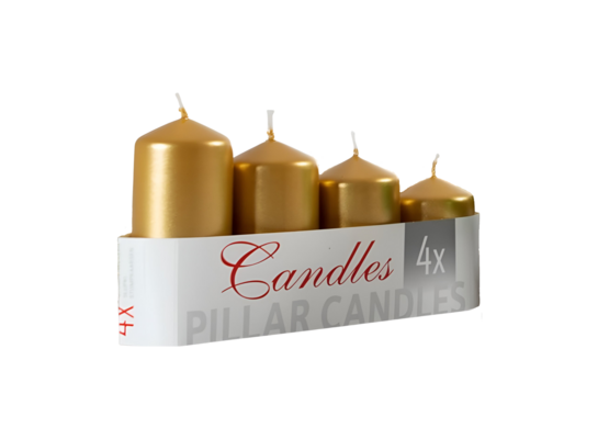 Zestaw świec adwentowych lakierowanych ∅ 6 / 7 / 8 / 9 cm złoty 4 sztuki