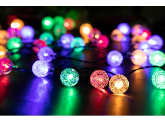 Lampki solarne sznurkowe kolorowe kulki 2 m