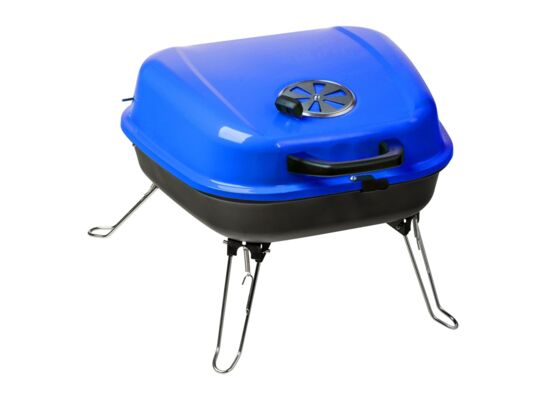 Grill węglowy podróżny z pokrywą 45 x 43 cm niebieski Activa