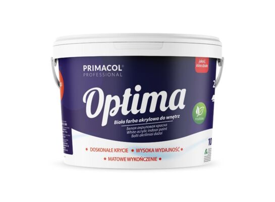Farba akrylowa Optima biała 2,7 l