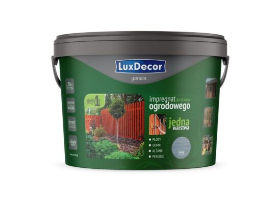 Impregnat do drewna ogrodowego garden szary 9 l Luxdecor