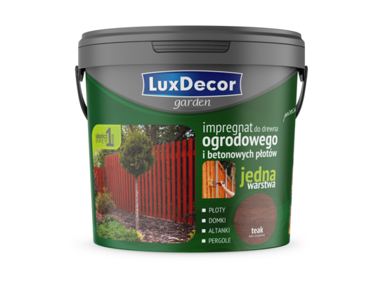 Impregnat do drewna ogrodowego garden teak 4,5 l Luxdecor
