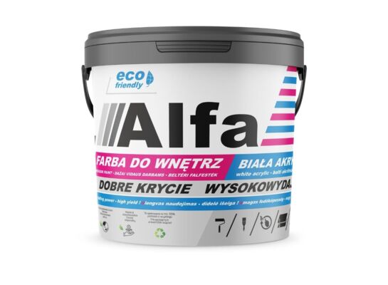 Farba akrylowa Alfa biała 3 l