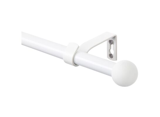 Karnisz pojedynczy Base I 160 cm 16 mm kula biały mat