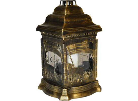 Znicz szklany Katedra Baranki 25,5 cm czarny złoty