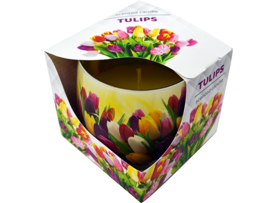 Świeca w szkle zapachowa tulipan