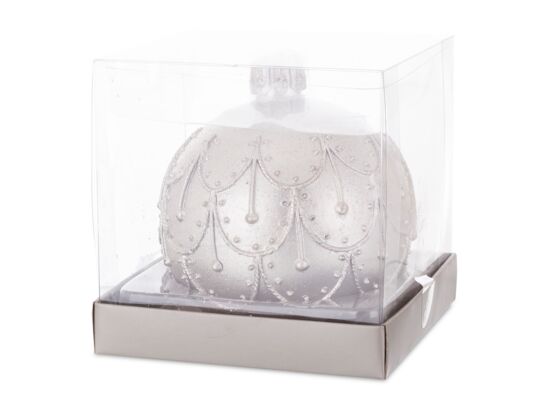 Świeca bombka 9,5 cm srebrny