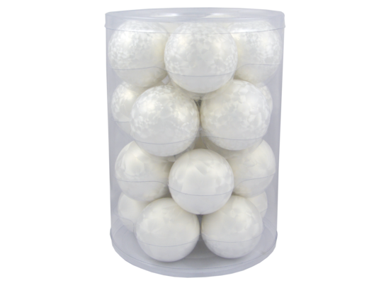 Bombka szklana 6 cm 20 sztuk biały