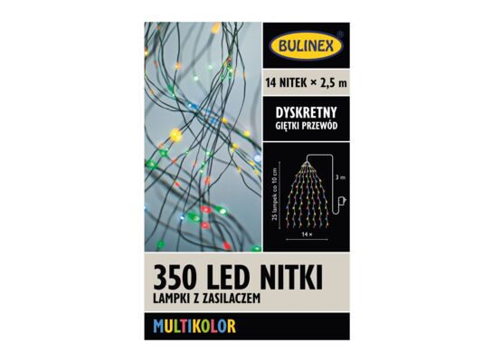 Lampki choinkowe Nitki 350 LED multikolor 14 szt. Bulinex