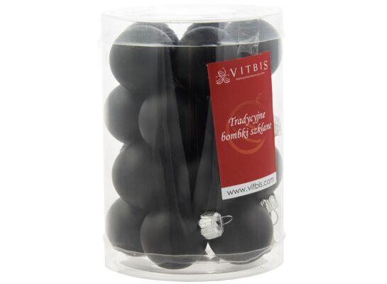 Bombka szklana tuba 30 mm czarny 20szt.