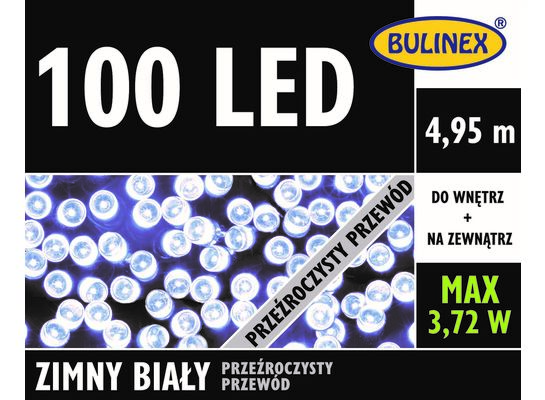 Lampki choinkowe LED 100 biały zimny BULINEX