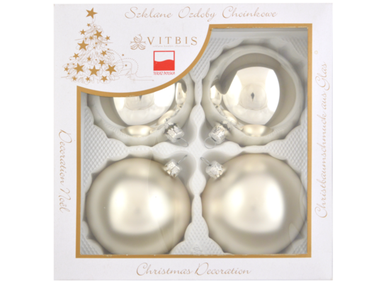 Bombka szklana gładka 10 cm 4 sztuki srebrny