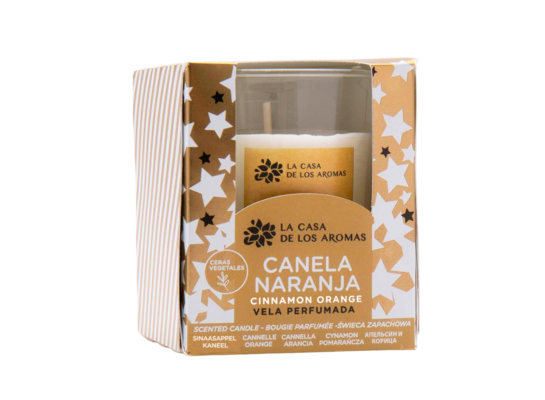 Świeca zapachowa w szkle X-MAS cynamon-pomarańcza