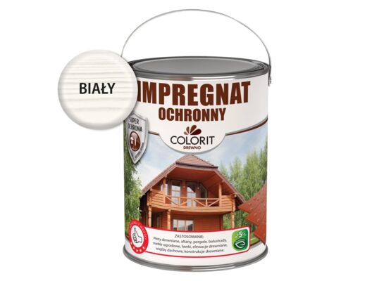 Impregnat ochronny biały 4,5 l Colorit Drewno
