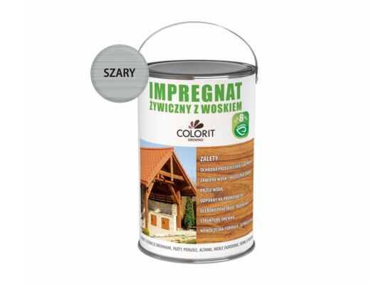 Impregnat żywiczny z woskiem Szary 5 l Colorit Drewno