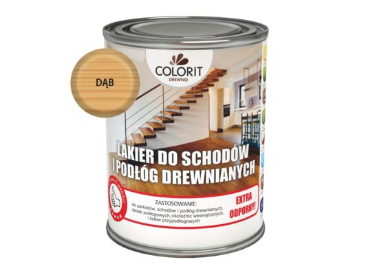 Lakier do schodów i podłóg drewnianych Dąb 0,75 l Colorit Drewno