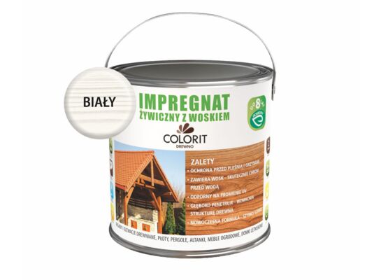 Impregnat żywiczny z woskiem Biały 2,5 l Colorit Drewno