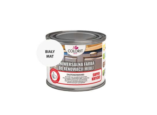 Farba do renowacji mebli biały mat 0,375 l Colorit