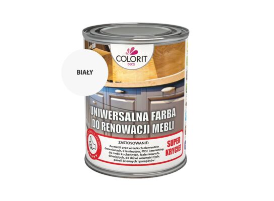 Farba do renowacji mebli biały połysk 0,75 l Colorit