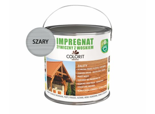 Impregnat żywiczny z woskiem Szary 2,5 l Colorit Drewno