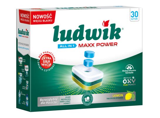 Tabletki do zmywarek ALL IN 1 MAXX POWER LEMON 30 sztuk Ludwik