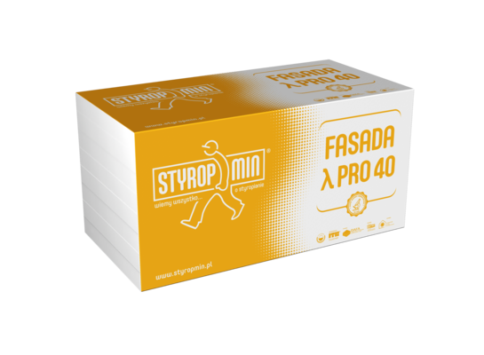 Płyta standardowa FASADA PRO 40 gr.080 gładka 500 x 1000 STYROPMIN