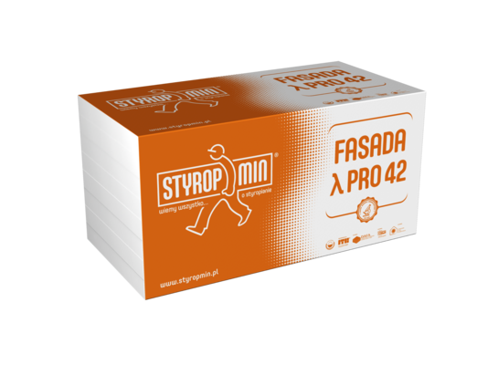 Płyta standardowa FASADA PRO 42 gr.050 gładka 500 x 1000 STYROPMIN