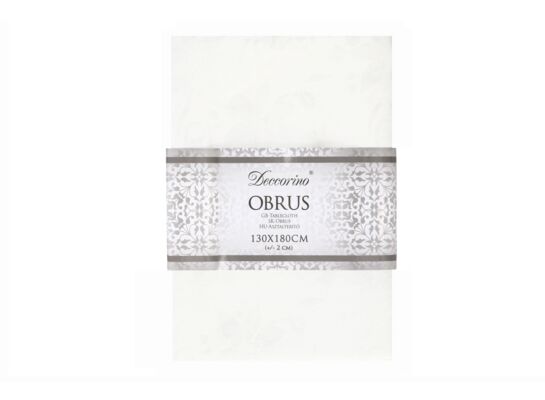 Obrus biały 130 x 180 cm Deccorino